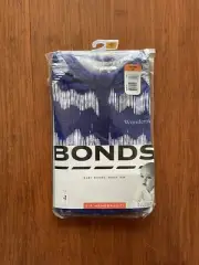 Bonds Baby Blue White Zig Zag Stripe Long Sleeve Wondersuit Size 00 BNIP