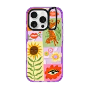 iPhone 16 Pro Impact Ring Stand Case MagSafe Compatible Flower Child