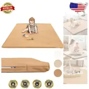 Luxury Memory Foam Baby Play Mat - Safe Vegan Leather for Playpen - 47.2''