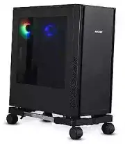 Computer Tower Stand, Adjustable Mobile CPU Stand with Rolling Caster black