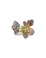 Swarovski Idyllia Multicolor Crystal Flower Open Statement Ring