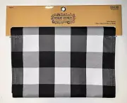 Robert Stanley Table Runner 14”x72” Fall Farmhouse Christmas Plaid Black White