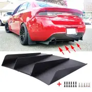 For Dodge Dart 13-16 Rear Bumper Diffuser Splitter Lip 4 Shark Fin Lower Spoiler