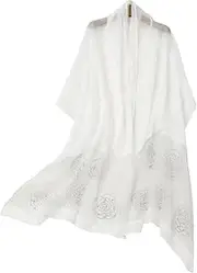 [Isurrender] Silk Wool Feeling Shiny Scarf Wrap Women Elegant Shawl for Evening Dresses Scarf Flower silk Pashmina Shawl