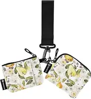 [Caihoyu] Blackberries Pear Women's Card Cases Change Holder Slim Portable Change Purse Wallet with Zipper Pocket for Men Women 2 Pcs, Multicolor, 4.13"(L) x 3.5"(W), Travel Accessory
