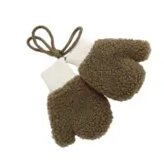 Lamb Wool Full Finger Mittens Cartoon Bear Warm Gloves for Better Warmth