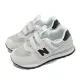 【NEW BALANCE】休閒鞋 574 中童鞋 寬楦 灰 黑 麂皮 魔鬼氈 小朋友 NB 經典(PV574DMG-W)