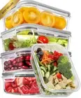 Glass Food Storage Containers 5 Pack 35OZ Airtight Leakproof Meal Prep