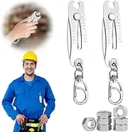 [zxbaers] 2PCS Portable Precision Thread Size Checker Keychain, Thread Size Verification Tool, Quick Measurement Tool, Nut and Screw Thread Checker for Quick Measurement, As Show