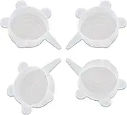 WUMUZAI 4 Pack 6.5cm Reusable Silicone Stretch Lids, Silicone Bowl Covers for Food Storage, Universal Stretchable Lids for Containers Produce, Elastic Expandable Seal Cover, Microwave Freezer Safe