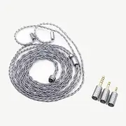 BQEYZ Earphone Cable, Rime 3 in 1 Cable, 2 Pin Connector, Interchangeable Plug (0.1 inch / 2.5/3.5/4.4 mm)