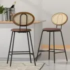 Artiss Bar Stools, PU Leather Stool Set of 2 Kitchen Counter Barstools Dining...