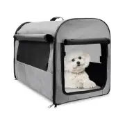 Collapsible Dog Crate, Portable Dog Travel Crate 24 x 18 x 20 Inch Soft Dog C...