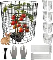 Wire Plant Protector from Animals 5 Packs - 14" H X 14" D Metal Mesh Plant Cage Covers - Sturdy Garden Bunny Barricades Chicken Wire Cloche for Plants Shrubs Vegetables Flowers