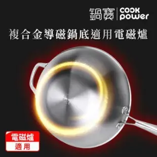 【CookPower 鍋寶】七層壓鑄不沾鍋316不鏽鋼蜂巢炒鍋36CM(含蓋) IH/電磁爐適用