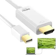 Mini Display Port to HDMI, Mini Displayport to HDMI, Thunderbolt to HDMI, 4kx2k Mini Displayport 1.8m/6ft Cable, Full Hd High Speed Support for Apple MacBook Air Pro, Mac mini (White)