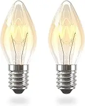 BrightArk E14 16W Screw Bulb Salt Lamp Bulb,Small Edison Screw SES C7 Light Bulb,Warm White 2700K Dimmable Amber Candle Bulb for Wax Burner 220V,Aromatherapy Lamp,Microwave,Oven,Night Light,2-Pack