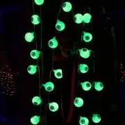 20.4FT 40 LED Halloween Decorations Eyeball String Lights Battery Op 8 Modes