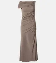 [Alaia] Alaïa Asymmetric midi dress AU 8 brown