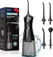 COSLUS Water Dental Flosser Pick for Teeth: 4 Modes Cordless Portable 300ML