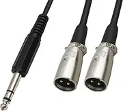 1/4 to Dual XLR Male Cable, tunghey Profession 6.35mm (1/4inch) TRS Male Plug to 2 Dual XLR Male Microphone Stereo Unbalanced Audio Converter Adapter Y Splitte Cable Cord (1.8m)