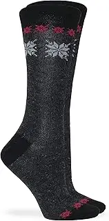 [Wise Blend] Angora Snow Flake Crew Socks, 1 Pair, Medium, Shoe Size W 6-9