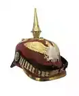 Antique Red Finish Prussian Spiked WWI Replica Leather Helmet German Pickelhaube
