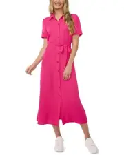 Cece Button Down Midi Shirt Dress Women's