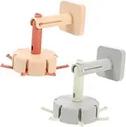 LALADEFIEE 2Pcs Rotatable Adhesive Kitchen Hooks Self Adhesive Hangers for Home Organization for Bathroom and Kitchen Storage