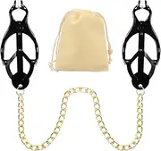 Nipple Clamps With Chain Stainless Steel Nipple Clip Adjustable Pressure Breast Clamp Body Jewelry For Women Non Piercing