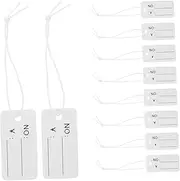 Tofficu 100pcs String Jewelry Tag Label Tags Jewelry Hanging Retail Labeling Blank Plain Clothing Lanyards Paper