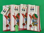 Christmas Gnomes Table Linens, set of 4 Napkins, 18.5 inches x 18.5 inches