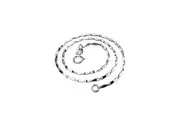 Solid 925 Sterling Silver Ingot Chain in White Gold Layered