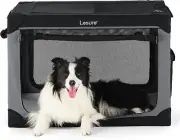 Lesure Soft Collapsible Dog Crate - 36 Inch Portable Travel Dog Crate for Large