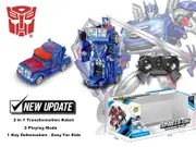 2-1 Rc Radio Remote Control Transformers Optimus Prime Vehicle Robot Car Kid Toy
