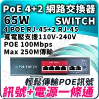 在飛比找PChome24h購物優惠-VION 4+2 POE Switch 網路交換機