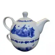 Beatrix Potter Peter Rabbit Teapot Teacup For One Blue and White Easter New