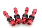4pcs Red Aluminum Body Bolt On Style Tire Valve Stems and Caps 4X