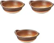 Set of 3, Round Bottom Au Gratin with Ears, 7.1 x 5.7 x 2.2 inches (18 x 14.5 x 5.5 cm) | Setomonohonpo