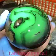 1pc Natural Fluorescent agate Ball Quartz Crystal Polished Sphere healing 65mm