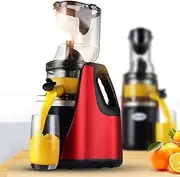 Wide Chute Slow Masticating Juicer Extractor Cold Press Vertical Juicer Machine with Reverse Function Big Mouth Fruit Vegetable Wheatgrass Orange Juice Extractor for Fruit and Veggies Juice