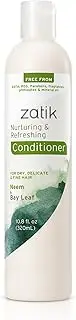 Zatik Naturals - Neem and Bay Leaf Nurturing and Refreshing Conditioner (10.8 fl oz, 320ml) Vegan Bio-degradable pH Balanced FREE FROM EDTA, PEG, Parabens, fragrances, phthalates & mineral oil