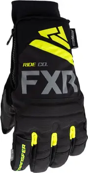 FXR Transfer Short Cuff Snowmobile Gloves, black-yellow, Size 3XL for Men Black Yellow