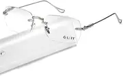 LUFF Frameless Reading Glasses for Women Men,Rimless Readers Blue Light Metal Classic Computer Eyeglasses Anti Eyestrain
