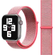 For Apple Watch SE (2nd Gen),44-mm Case,Nylon Watch Band,Fastener,Pink