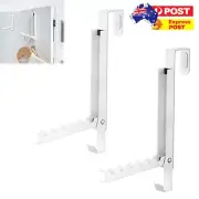2PCS Over The Door Hooks Hanger Folding Over The Door Clothes Drying Rack Hooks