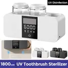 Toothbrush Holder Wall Mounted UV Toothbrush Sanitizer with Toothpaste Storage