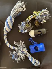 Dog Poop Bag Dispenser Holders And Tug Rope Fetch Toys