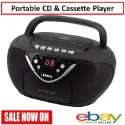 Portable CD & Cassette Player AM/FM Radio 10W AUX-In Music Player Digital Displa