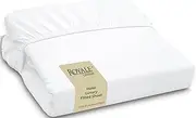 Royale Linens Fitted Sheet Queen - Brushed Hotel Quality 1800 Ultra-Soft Wrinkle & Fade Resistant - Bottom Sheet - Deep Pocket Stretches Up to 16" - Fitted Sheet Only - Elastic Sheet (Queen, White)